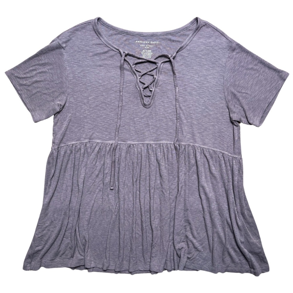 American Eagle Babydoll Tunic Top XS Y2K Oversized Boho Soft Girly 2000 Feminine